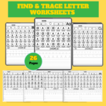 Find & Trace Letter Worksheets – 26 Printable PDF Pages