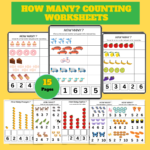 How Many Counting Worksheets – 15 Printable Pages PDF