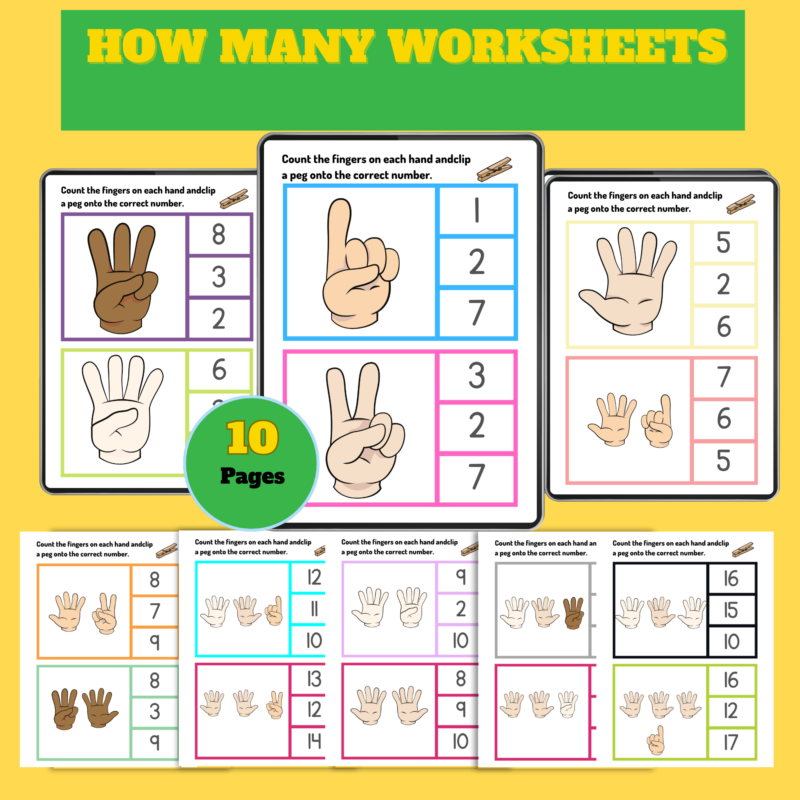 How Many Worksheets – 10 Printable Pages PDF