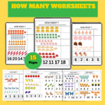 How Many Worksheets – 15 Printable Pages PDF