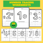 Number Tracing Worksheets – 20 Printable PDF Pages