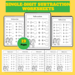 Single-Digit Subtraction Worksheets – 19 Printable Pages PDF