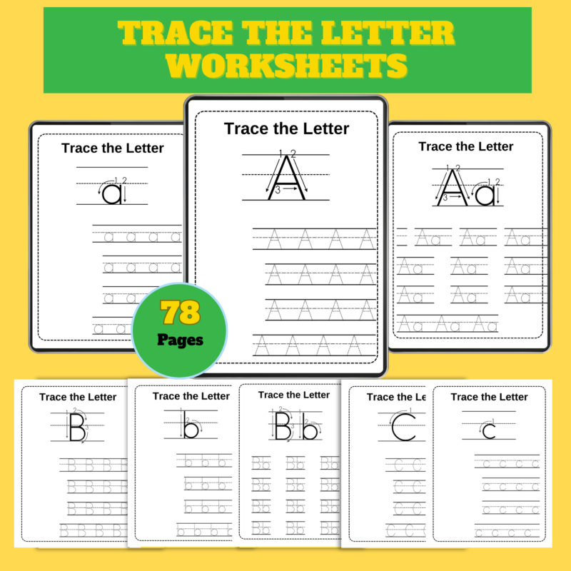 Trace the Letter Worksheets – 78 Printable PDF Pages