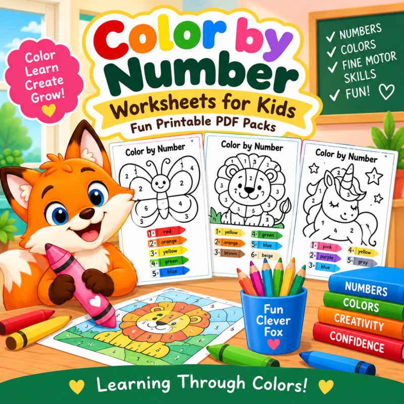 Fun Clever Fox - Free Printable Worksheets PDF for Preschool and Kindergarten