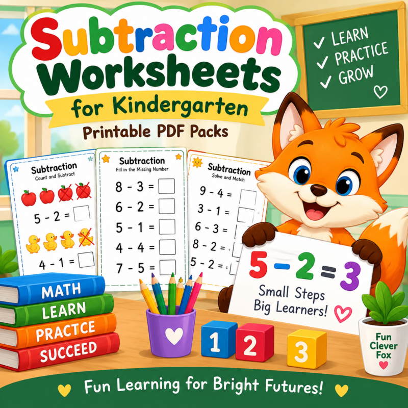 Fun Clever Fox - Free Printable Worksheets PDF for Preschool and Kindergarten