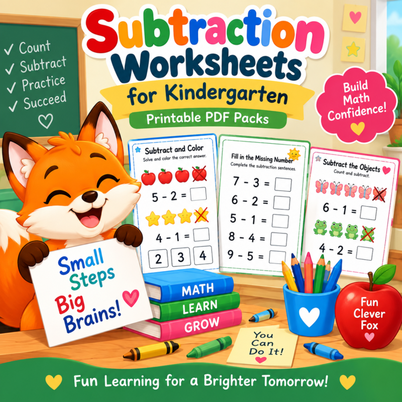 Fun Clever Fox - Free Printable Worksheets PDF for Preschool and Kindergarten