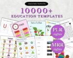 10,000+ Kids Educational Printables PLR MRR Bundle | Preschool and Kindergarten Worksheets, Coloring Pages, Learning Activities