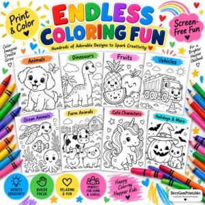 1,000,000+ Kids Printables Bundle PLR MRR | Coloring Pages Worksheets Learning Activities | Preschool Kindergarten PDF - Image 6