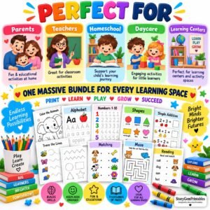 1,000,000+ Kids Printables Bundle PLR MRR | Coloring Pages Worksheets Learning Activities | Preschool Kindergarten PDF - Image 4