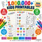 1,000,000+ Kids Printables Bundle PLR MRR | Coloring Pages Worksheets Learning Activities | Preschool Kindergarten PDF