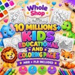 10,000,000+ Whole Shop Bundle Kids Educational Resources and Coloring Books PLR and MRR, worksheets, activities, printables and more, Gift