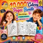 10k+ Kids Coloring Pages Bundle | Printable Sheets with PLR & MRR Rights + Bonus