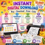10k+ Kids Coloring Pages Bundle | Printable Sheets with PLR & MRR Rights + Bonus - Image 4