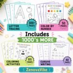 15,000+ Kids Activity Pages Bundle PLR MRR Rights, Preschool Worksheets, Kindergarten Printables, Homeschool Pack - Image 8