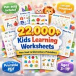22,000+ Kids Worksheets Learning Vault PLR MRR Preschool to Elementary Printables