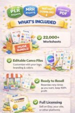 22,000+ Kids Worksheets Learning Vault PLR MRR Preschool to Elementary Printables - Image 4