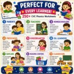 250+ CVC Phonics Worksheets | Kindergarten Phonics Activities | Reading Practice Printable PDF - Image 4