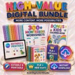 300+ Montessori Worksheets PLR MRR Bundle | Editable Canva Preschool Activities, Toddler Busy Book, Homeschool Printables, Instant Download - Image 2