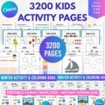 3200 Kids Activity Book Bundle, PLR, Canva, Activity Pages, Busy Book, Preschool Learning Activities, Printable PDF, Instant Download
