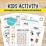 3200+ Kids Activity Bundle Canva Template Editable PLR Worksheets, Learning Activities, Crafts, Games, Coloring Pages, mrr digital products