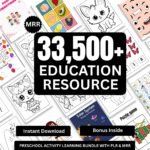33,500+ Educational Kids Resources Bundle, Kids Learning Bundle, DFY Digital Product Bundle, PLR Master Resell Rights, Classroom Activities
