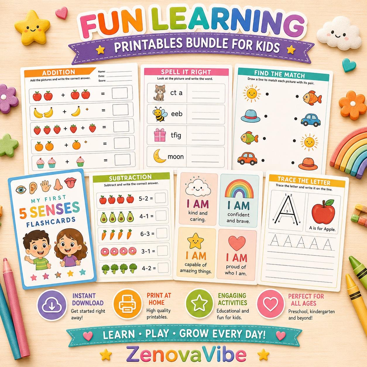 35,500+ Kids Learning Bundle PLR MRR Educational Worksheets & Classroom Activities DFY Pri (3) 35,500+ Kids Learning Bundle PLR MRR | Educational Worksheets & Classroom Activities | DFY Printable Pack - Image 1