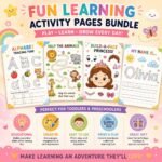 400+ Kids Learning Activities Bundle PLR MRR | Editable Canva Worksheets | Preschool Kindergarten Printable - Image 6