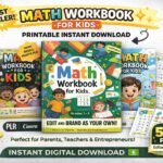 500 PLR Math Worksheets, Pre-K to Kindergarten, Teacher Worksheets Canva Editable,Education Resources (PLR)
