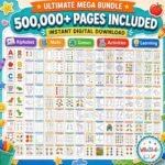 500,000+ Kids Educational Bundle PLR MRR | Printable Worksheets, Homeschool Learning Games, Coloring Pages - Image 2