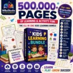 500,000+ Kids Educational Bundle PLR MRR | Printable Worksheets, Homeschool Learning Games, Coloring Pages