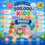 500,000+ Kids Educational Bundle PLR MRR ,Worksheets, Canva Templates, Business Social Media, Coloring Pages, Homeschool Learning Games - Image 2