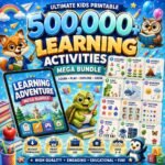 500,000+ Kids Educational Bundle PLR MRR ,Worksheets, Canva Templates, Business Social Media, Coloring Pages, Homeschool Learning Games