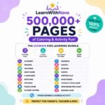 500k Kids Learning Pages Bundle, PLR MRR (Printable PDF, Canva Templates) - Image 2