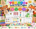 750,000+ Printable Kids Learning Bundle | Worksheets, Coloring Pages, Homeschool Games | PLR MRR - Image 4