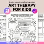 Art Therapy Worksheets for Kids - Children Feelings & Emotions, SEL Activities, DBT Coping Skills, Counseling Tool, Printable PDF