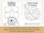 Art Therapy Worksheets for Kids Printable PDF,Child Therapy Workbook ,35+ pages Art Therapy Prompts for Feelings,Emotions,Coping Skills - Image 7