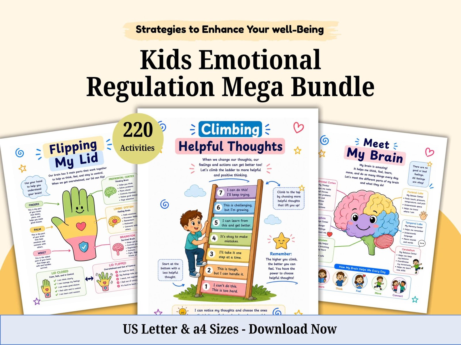 Children Emotional-Regulation Workbook. Over 220 Activities. Therapy Workshee Children Emotional-Regulation Workbook. Over 220 Activities. Therapy Worksheets. Therapy Resources. Neurodiversity Book. - Image 1