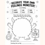 Decorate Your Own Feelings Monster Worksheet, Emotional Regulation, Calm Corner, ADHD Autism Support