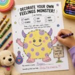 Decorate Your Own Feelings Monster Worksheet, Emotional Regulation, Calm Corner, ADHD Autism Support - Image 6