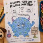 Decorate Your Own Feelings Monster Worksheet, Emotional Regulation, Calm Corner, ADHD Autism Support - Image 4