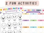Emotions Activity for Kids | Feelings Matching Game + Cut and Paste | Preschool SEL Printable | Learn Emotions Busy Book | Ages 2-5 - Image 2