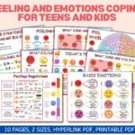 Feelings and Emotions Coping Skills Bundle: Kids & Teens (Printable PDF)