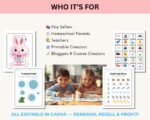 Kids Activity & Learning Bundle — 3,500+ Editable Canva Pages, Colouring, Math, Puzzels With Resell Rights - Image 3