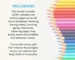 Kids Activity & Learning Bundle — 3,500+ Editable Canva Pages, Colouring, Math, Puzzels With Resell Rights - Image 4