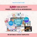 Kids Activity & Learning Bundle — 3,500+ Editable Canva Pages, Colouring, Math, Puzzels With Resell Rights