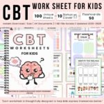 Kids CBT Worksheets, Cognitive Behavioral Therapy Activities for Children, Printable Mental Health Counseling Tools, Emotional Regulation