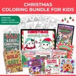 Kids Christmas Coloring Bundle 500+, Printable Worksheets Canva Editable Templates + PDF, Coloring Pages, Holiday Busy Book, PLR Digital - Image 3