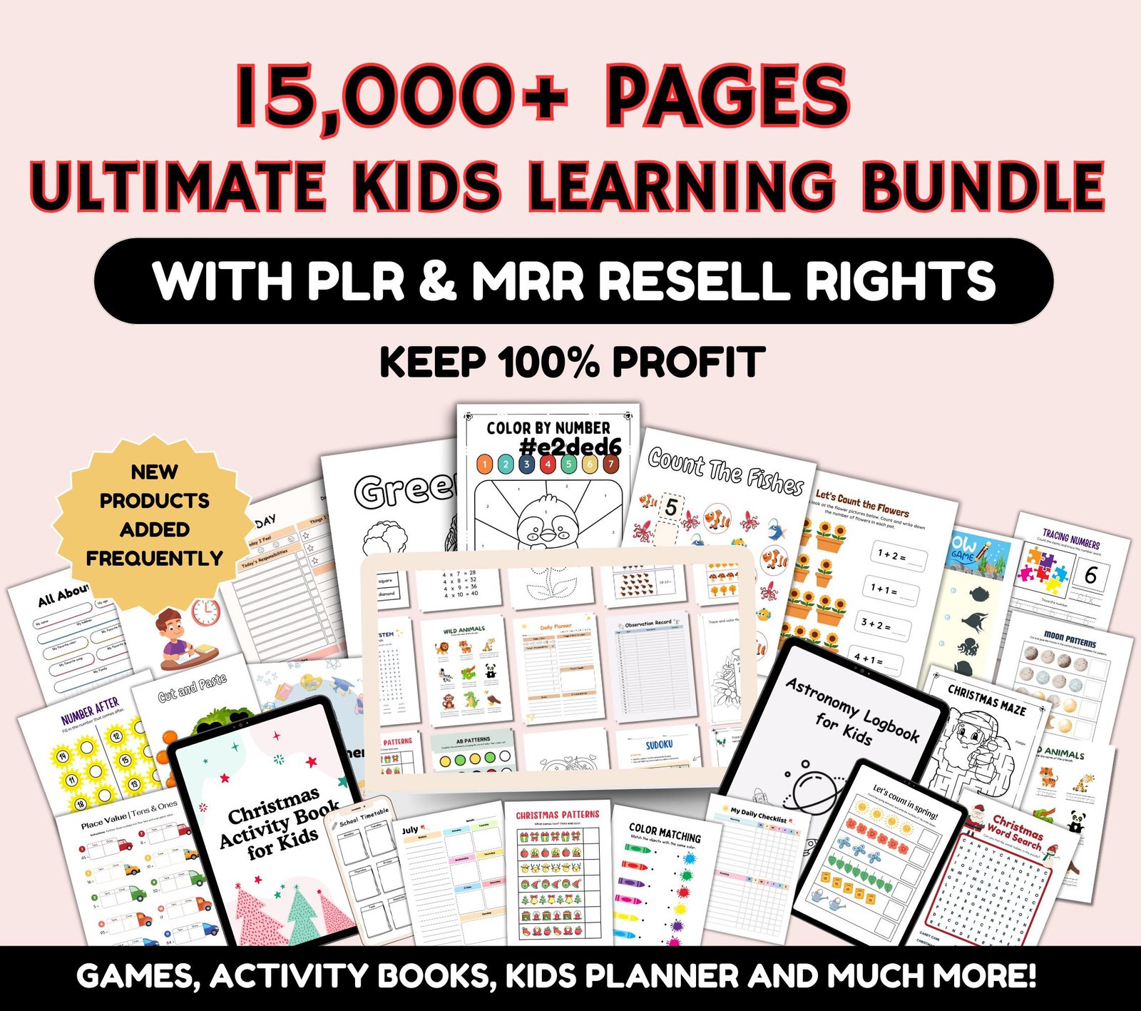 Kids Education Resources Teachers Parents Worksheets For Kids Cl (1) Kids Education Resources Teachers Parents Worksheets For Kids Classroom Activities, DFY Digital Product Bundle, PLR MRR Master Resell Rights - Image 1