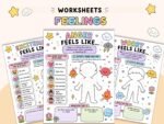 Kids Feelings Body Awareness Worksheets – Emotions and Coping Skills PDF