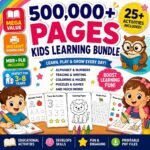 Kids Learning Bundle Printable Activities, Educational Worksheets, Coloring Pages, Games, Numbers & Alphabet, PLR MRR Resources